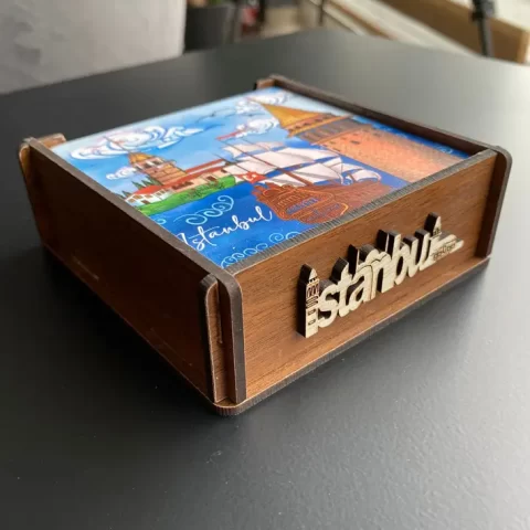 Turistik hediyelik Eşya- 6'lı Kutulu 5mm Bardakaltı Seti