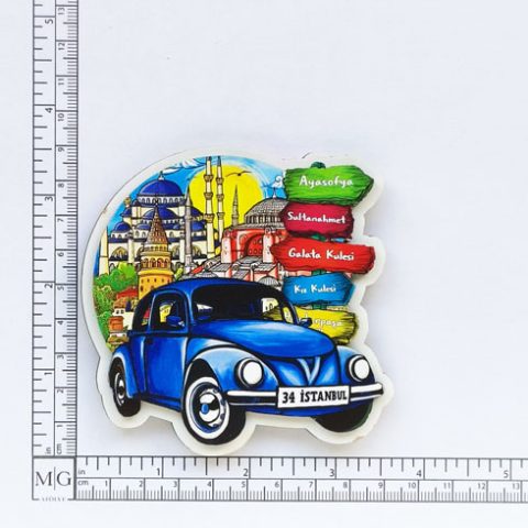 Turistik hediyelik magnet - Balat Vosvos formu 3mm Arkalıklı Çift Kat