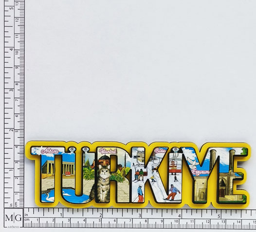 Turistik hediyelik magnet - 3mm Arkalıklı Çift Kat Yazı